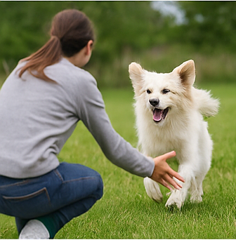 Cane che fa il gioco delle tre tazze