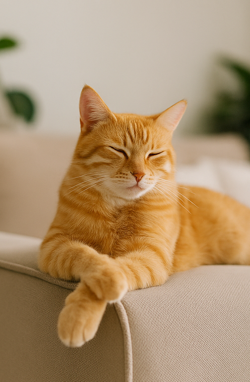 Gatto spazzolato con cura